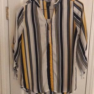 White, Gold, Blue blouse